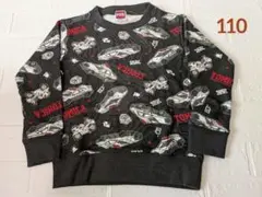 【新品】トミカ　パトカー裏毛トレーナー　乗り物 総柄　110