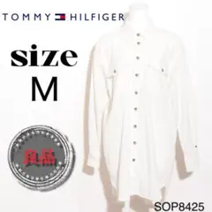 TOMMY HILFIGERトミーヒルフィガー シャツ長袖 胸ポケット ホワイト