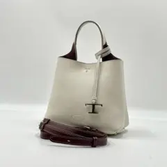 【美品】 TOD’s トッズ Tタイムレス マイクロ 2way アイボリー