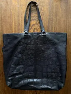 PRADA カーフレザートートバッグ 牛革 メンズ ブラックのサムネイル