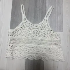 ホワイト レース編み キャミソール