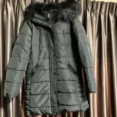 H&M レディース ロングコート ダウンジャケット ブラック