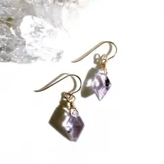 ［14kgf］宝石質ピンクアメジストの一粒ピアス/イヤリング
