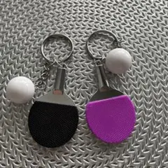 キーホルダー　卓球ラケット　ペア