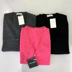 新品タグ付 ウール100% ニット3点セット ベスト LL 3L 大きいサイズ