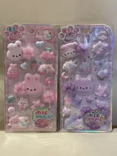 【正規品】肉球シール もちプニュ〜ステッカー スクイーズつき 2種セット