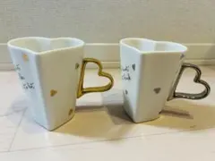 ハート型セラミックマグカップ 2個セット