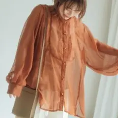 nemnestore シフォンシアー オーバサイズブラウス/Fのサムネイル