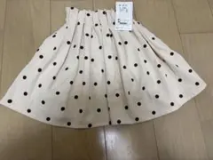 ピューピュルハウス　ベージュ 水玉模様 スカート　110