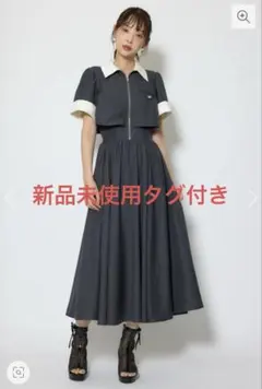 新品未使用】rienda バストディティールフレアワンピース ブラック S