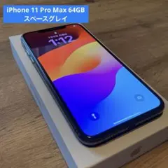 ［美品］iPhone 11 Pro Max 64GB スペースグレイ 本体のみのサムネイル