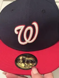 NEW ERA 59FIFTY ベースボールキャップ 7 1/4 ネイビーレッド