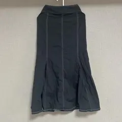 GU ブラック デニムフレアスカート　バックファスナー