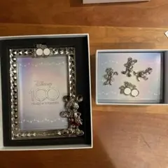 ディズニー創立100周年 オリジナルグッズ　フォトフレーム　ピンズセット