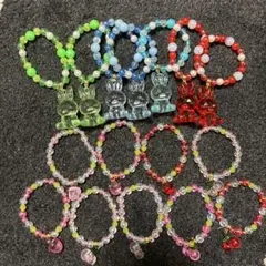 カラフルビーズブレスレット　子供用　16個セット