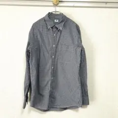 UNIQLO チェックシャツ　ネイビー、白　M