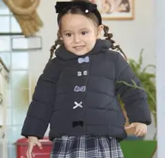 プティマイン　洗える中綿リボンジャケット　ブラック　110サイズ　新品　ダウン