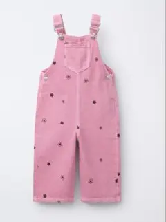 ZARA花柄刺繍 ピンクオーバーオール