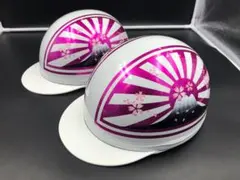 コルク半　カスタム　富士日章　三つボタン　ホワイトピンクラメ　桜　セットのサムネイル