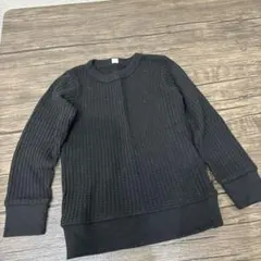 黒のワッフル長袖カットソー 100cm