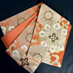 ぷ*く様 ●袋帯 六通 花紋様 唐草 ゴールド 礼装用 フォーマル