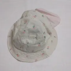 リボン付きバケットハット 日よけ付き 50㎝