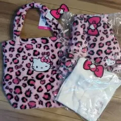 ハローキティ ヒョウ柄 ルームウェア、トートバッグセット