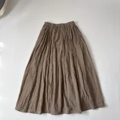 mizuiro ind ミズイロインド 綿ウール ロングスカート ベージュ