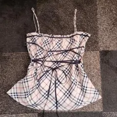 BURBERRY BLUE LABEL リボン付きキャミソール ノバチェック柄