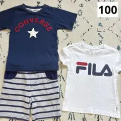 CONVERSE FILATシャツ100cm 男の子まとめ売り半袖夏服上下コーデのサムネイル