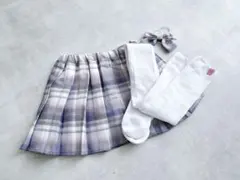 チェック柄プリーツスカートセット