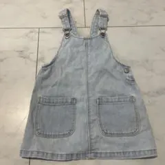 ZARA デニムオーバーオールワンピース 18-24ヶ月92 90 ライトブルー