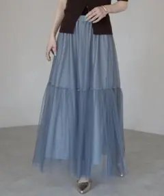 ボンジュールサガン　チュールレイヤードスカート　M〜Lのサムネイル