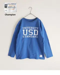 Champion　チャンピオン　ランタグ　復刻　フットボールT　ブルー