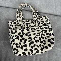 [LOWRYSFARM]ブラックヒョウ柄キャンバストートバッグ