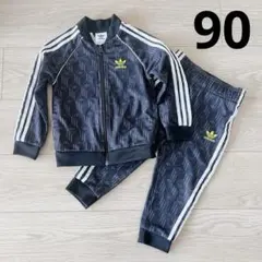 adidas アディダス 90cm ジャージ セットアップ 3本ライン ブラック