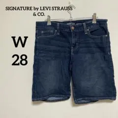 美品✨SIGNATURE ダークデニム ショートパンツ 【W28】　ストレッチ