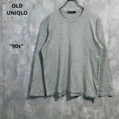 90s OLD UNIQLOプレミアムコットンクルーネックTシャツ長袖ユニクロ