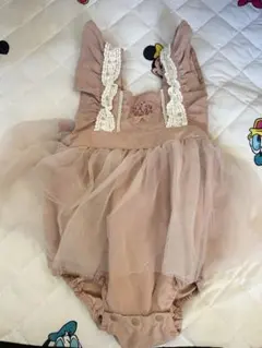 cottoli チュール　ロンパース　リボン　ピンク　80