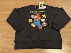 スーパーマリオ　バンダイ　キッズ　トレーナー　裏起毛　130　子供服　黒　　新品