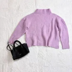 TRUE COLORS MARKETアルパカ混ハイネックニットオーバーショルダー