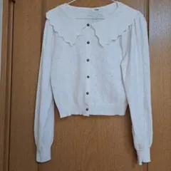 【最終値下げ】evelyn ニット ハート カーディガン ホワイト