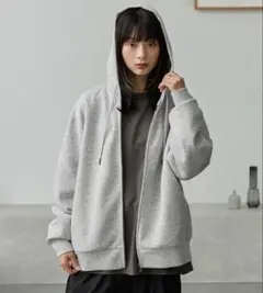 グレー フード付き スウェットパーカー L