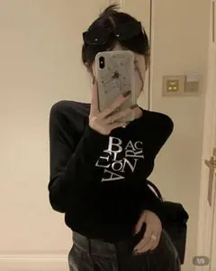 韓国 ロゴtシャツ スリムフィット y2k グランジ 平成ギャル シズニルック