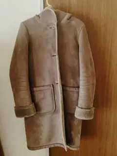 ユナイテッドアローズ ブラウン フード付きムートンコート