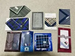 【新品未使用】メンズ ハンカチ 8点10枚セット