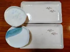 陶器のお皿 4点　手描き　一点もの
