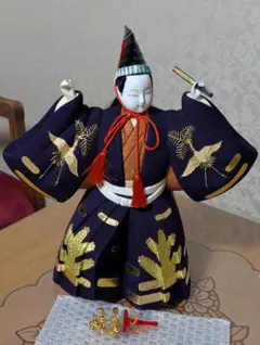 古い三番叟人形 日本人形 木箱入り 台座・小道具付き - メルカリ