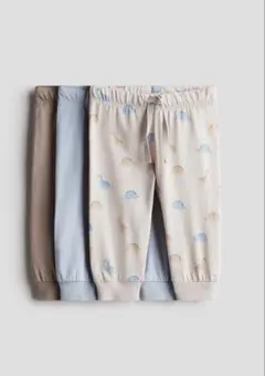 H&M コットンジャージジョガーパンツ3本セット