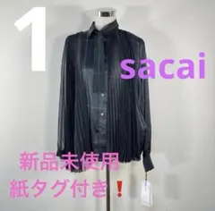 ★新品未使用・紙タグ付★sacai ブラウス ネックリボン プリーツ シースルーのサムネイル